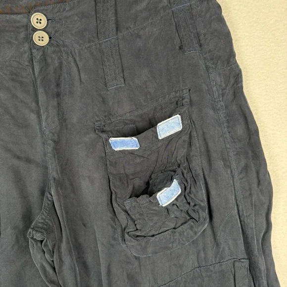 Johnny‎ Was Marika Cupro Pants Unisex 2 Cargo Utility Pockets Lightweight PG2160 - Picture 6 of 14